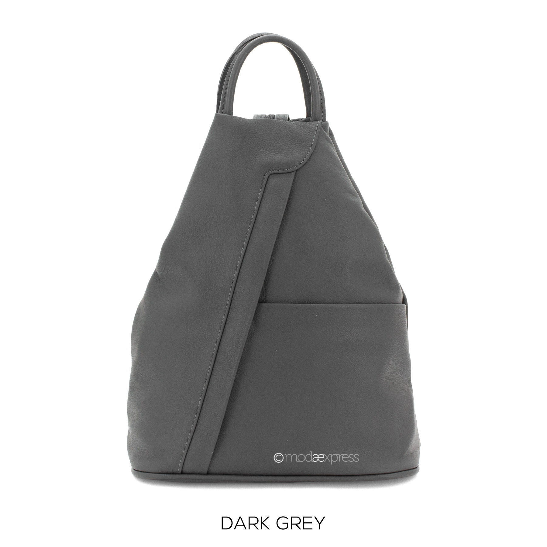 Leather Triangular Backpack Dark Grey - The Finishing Touch, Abingdon ...
